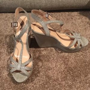 David’s Bridal Glitter Wedge Heel by Nina Size 9.5